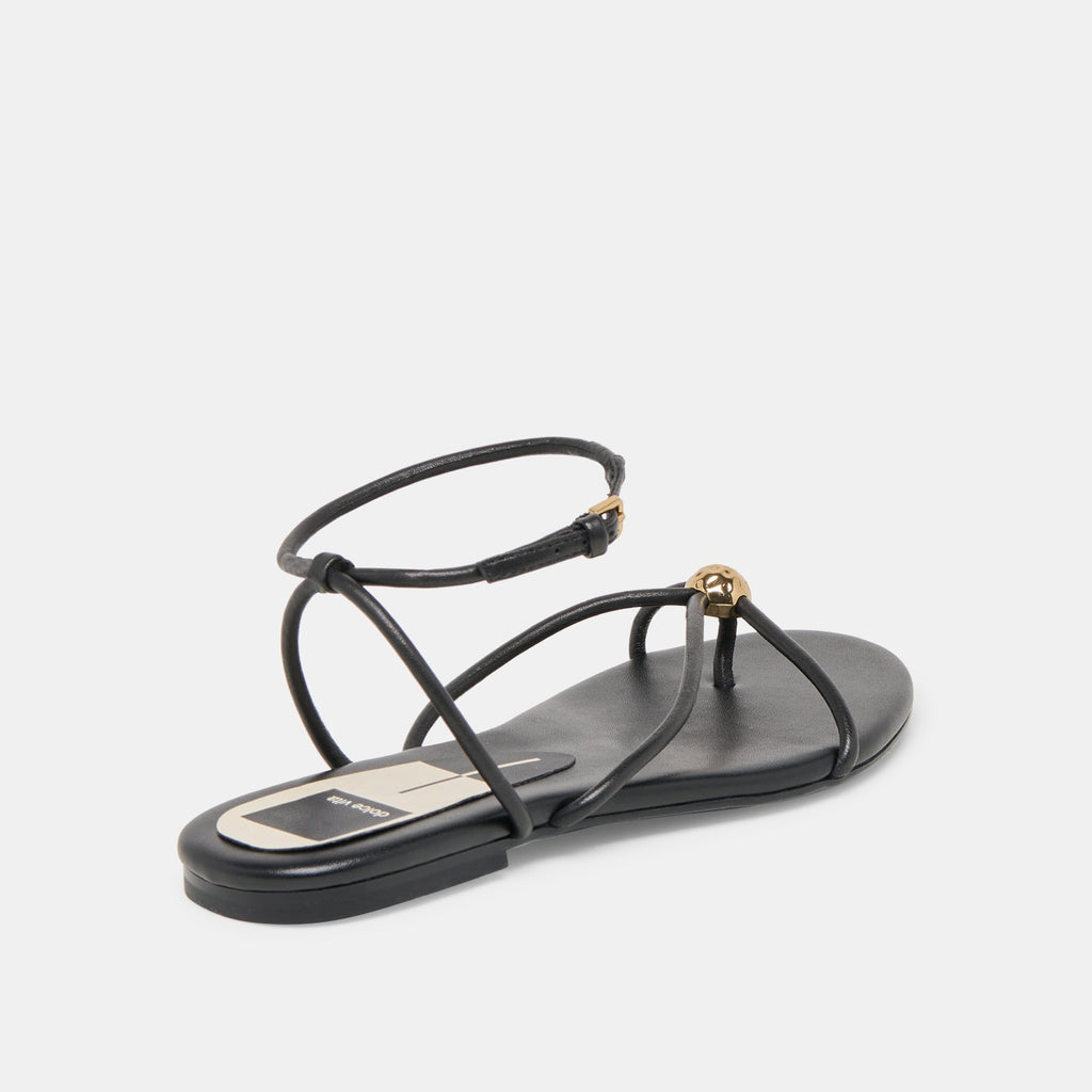 KENLEY SANDALS BLACK LEATHER