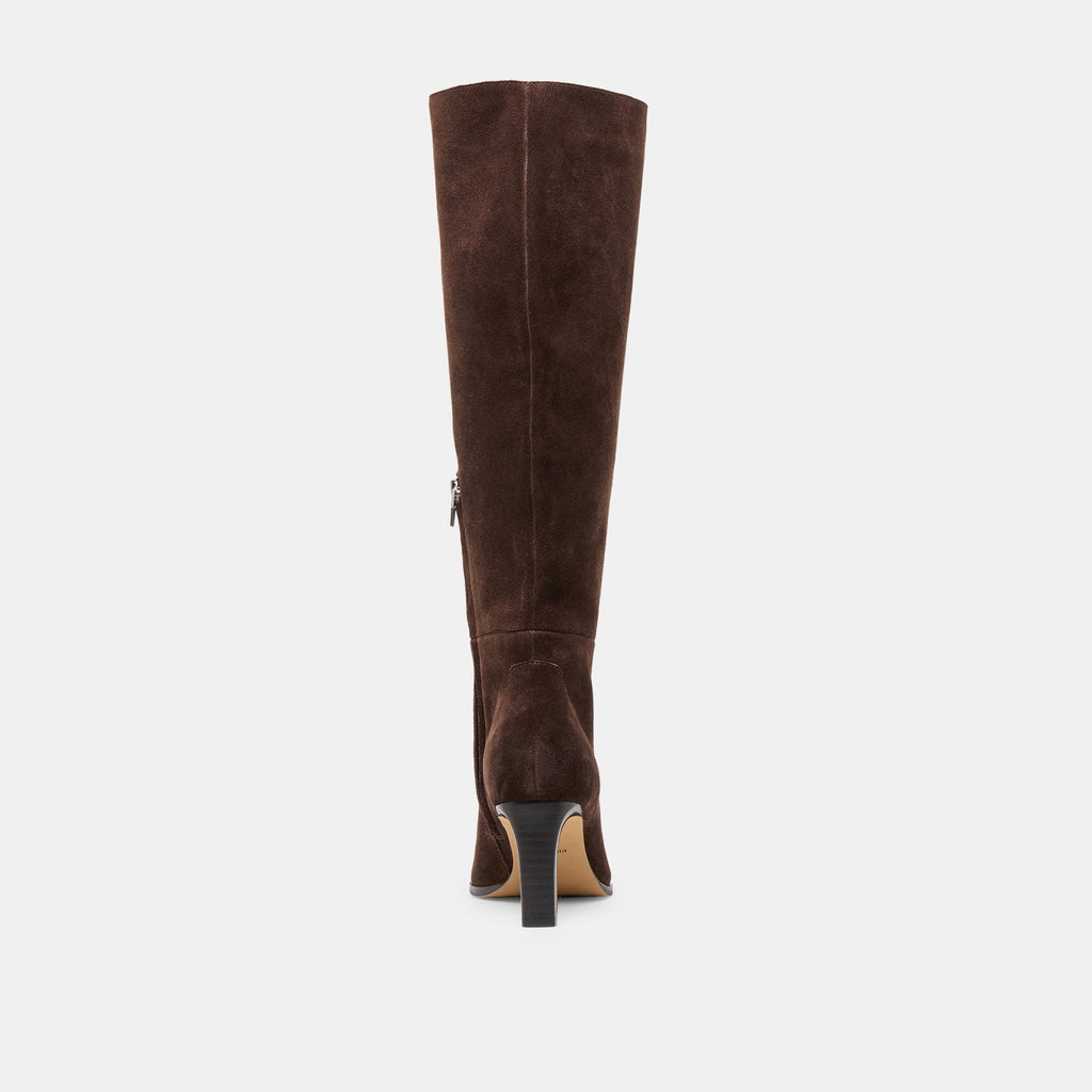 EMMI WIDE CALF BOOTS DK BROWN SUEDE