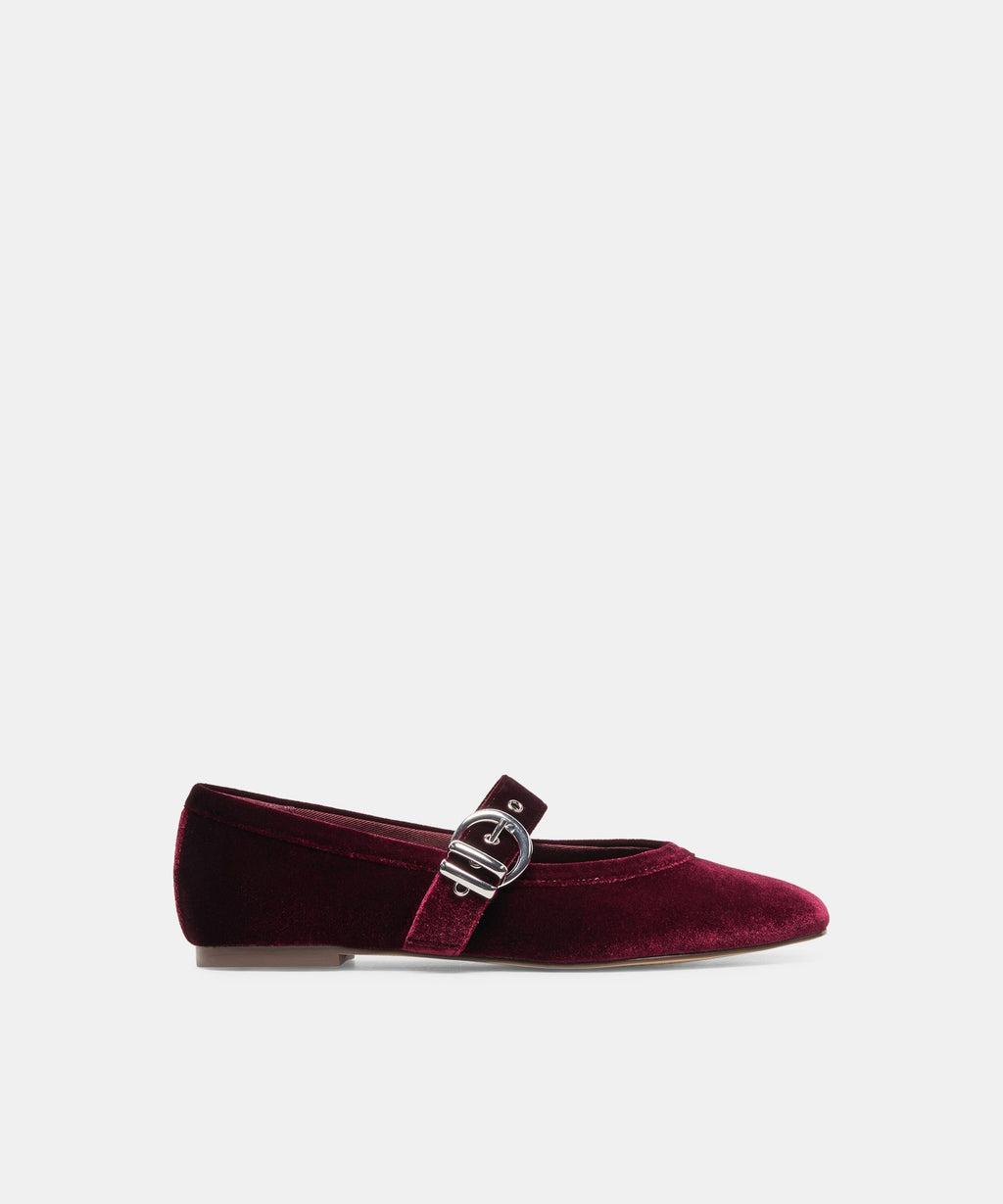 MIKEL VELVET BALLET FLATS BORDEAUX VELVET
