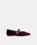 MIKEL VELVET BALLET FLATS BORDEAUX VELVET